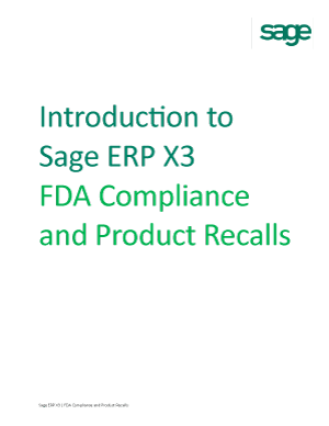 Sage X3 FDA Compliance and Product Recalls