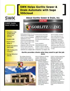 swk helps gorlitz sewer & drain automate with sage 100cloud