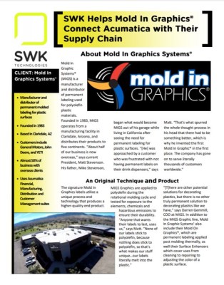 SWK Acumatica manufacturing Mold In Graphics AZ