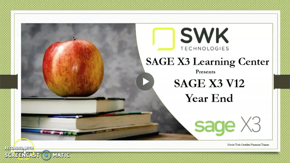 Sage X3 Year End
