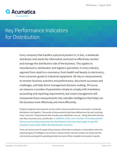 Key Performance Indicators for Distributors_Acumatica ERP