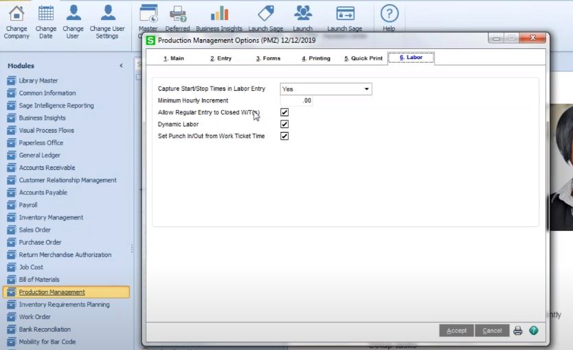 Production Management Sage 100