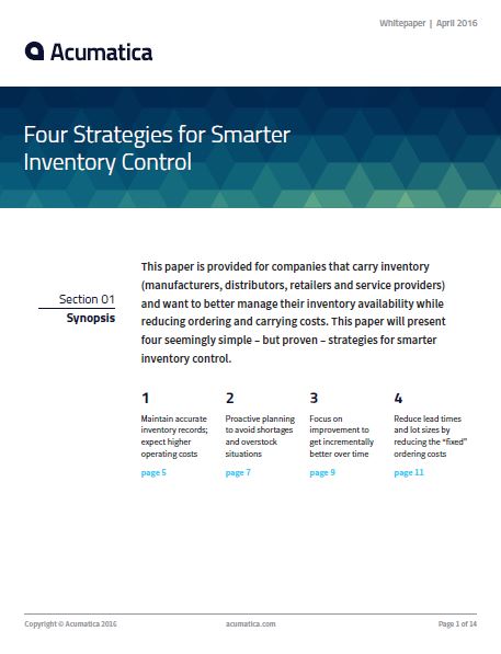 4 Strategies of Smarter Inventory Control Acumatica Distribution Management