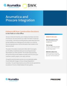 Acumatica and Procore Integration