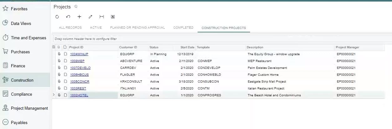 acumatica-construction-project-tracking