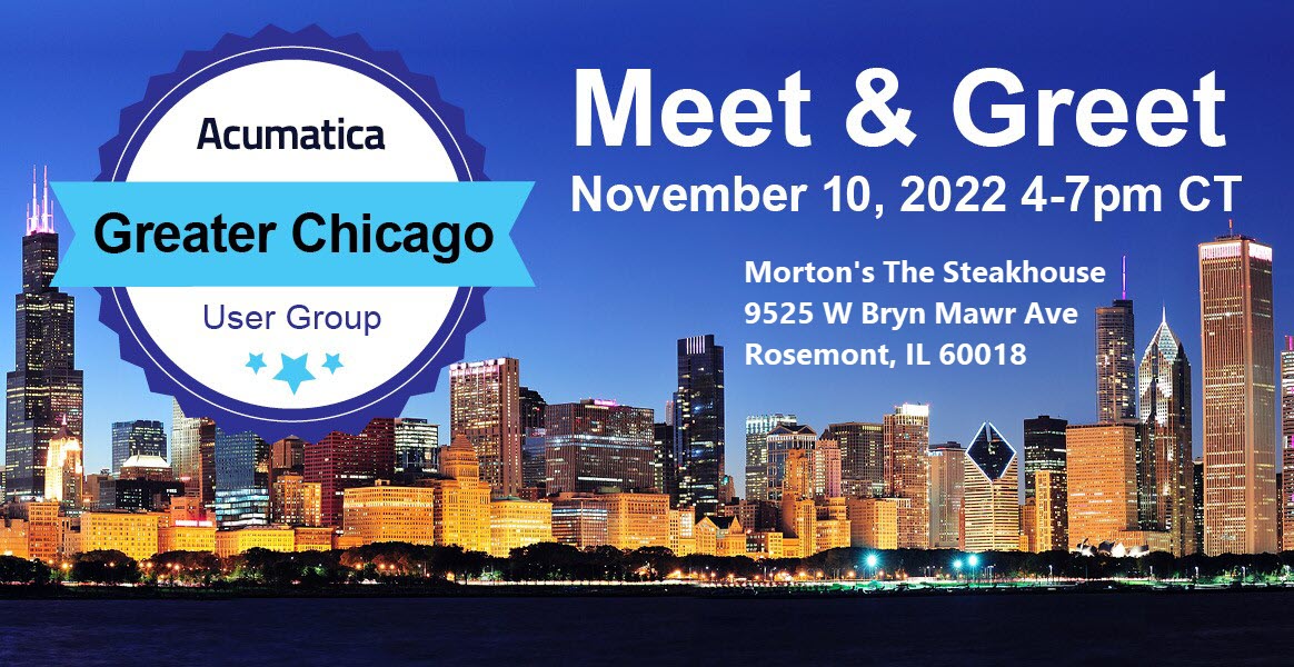 Greater Chicago Acumatica User Group Meetup Nov 2022 banner