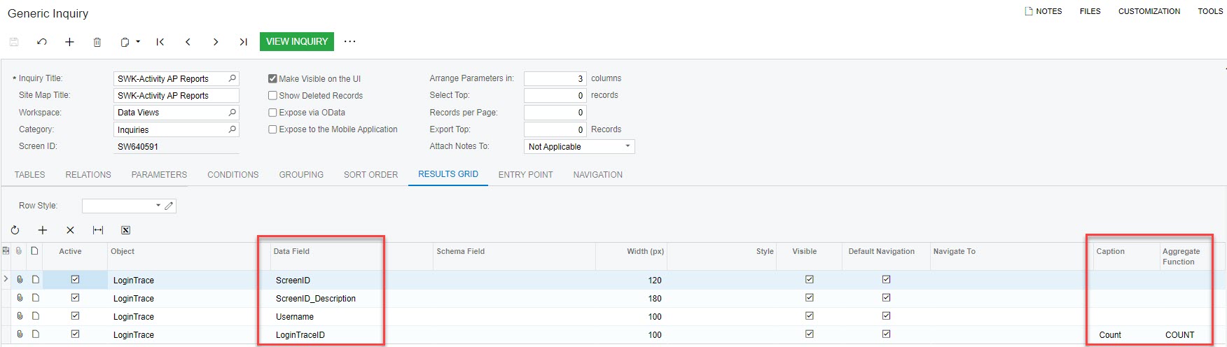 Acumatica AP Report Usage