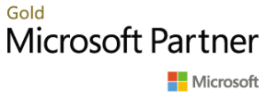 The Gold Microsoft partner logo on a black background.
