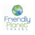 Friendly planet travel logo.