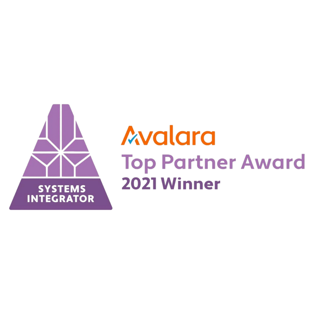 Avalara top partner award 2021 winner.
