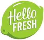 Hello Fresh logo on a black background.