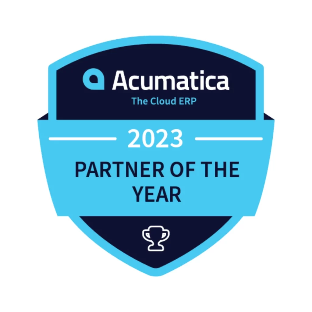 Acumatica the Cloud ERP partner of the year.