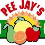 Pee Jay's fruit stand logo.