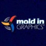 Mold in graphics logo on a blue background.