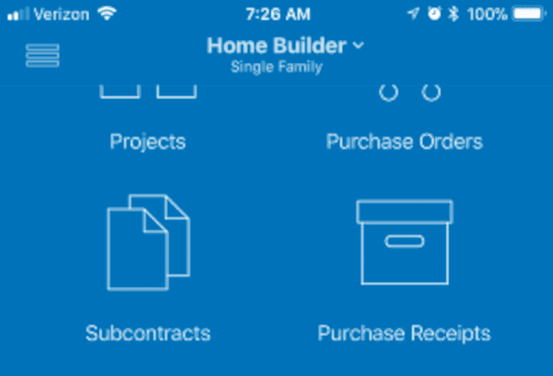 The home builder app on an smartphone.