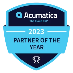 Acumatica the Cloud ERP partner of the year.