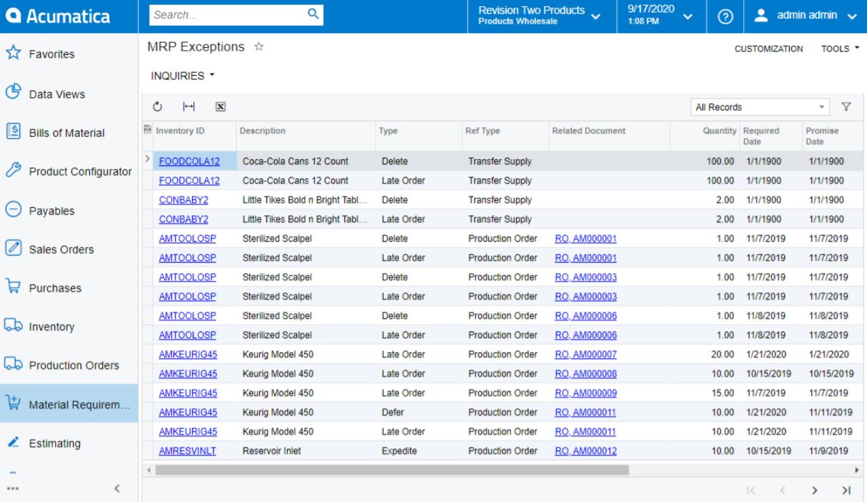 Acumatica_Manufacturing_Material-Requirements-Planning-MRP-exceptions