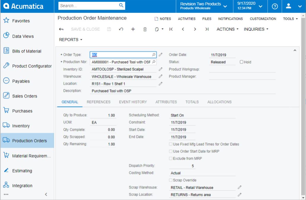 Acumatica_Manufacturing_Production-Order-maintenance