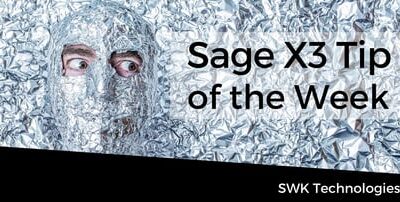 Sage x3 tip of the week.