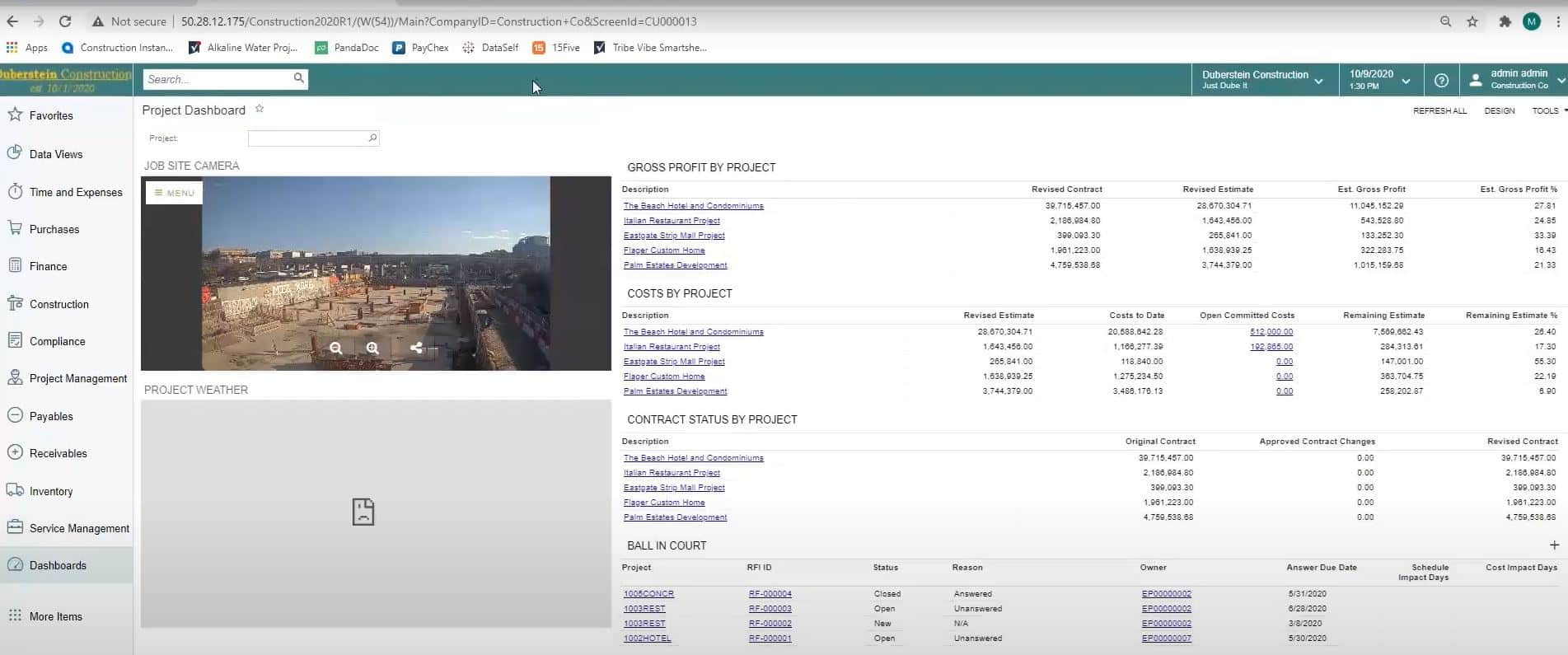 acumatica-construction-project-dashboard