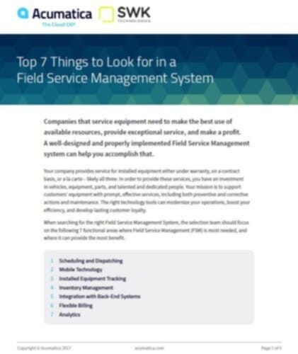 Top things to look for in a field service management system.