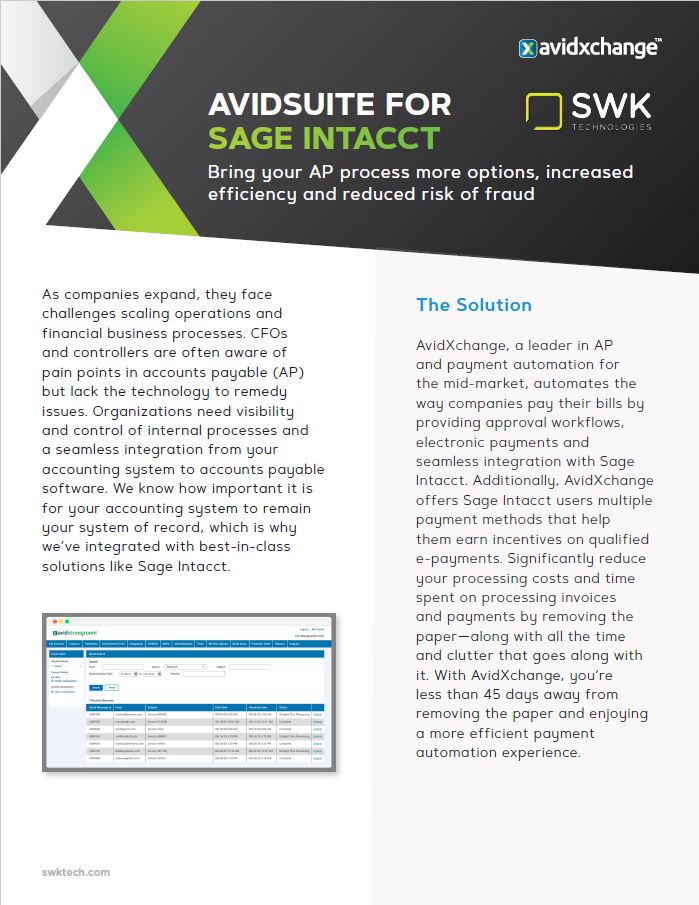 AvidXchange for Sage impact.