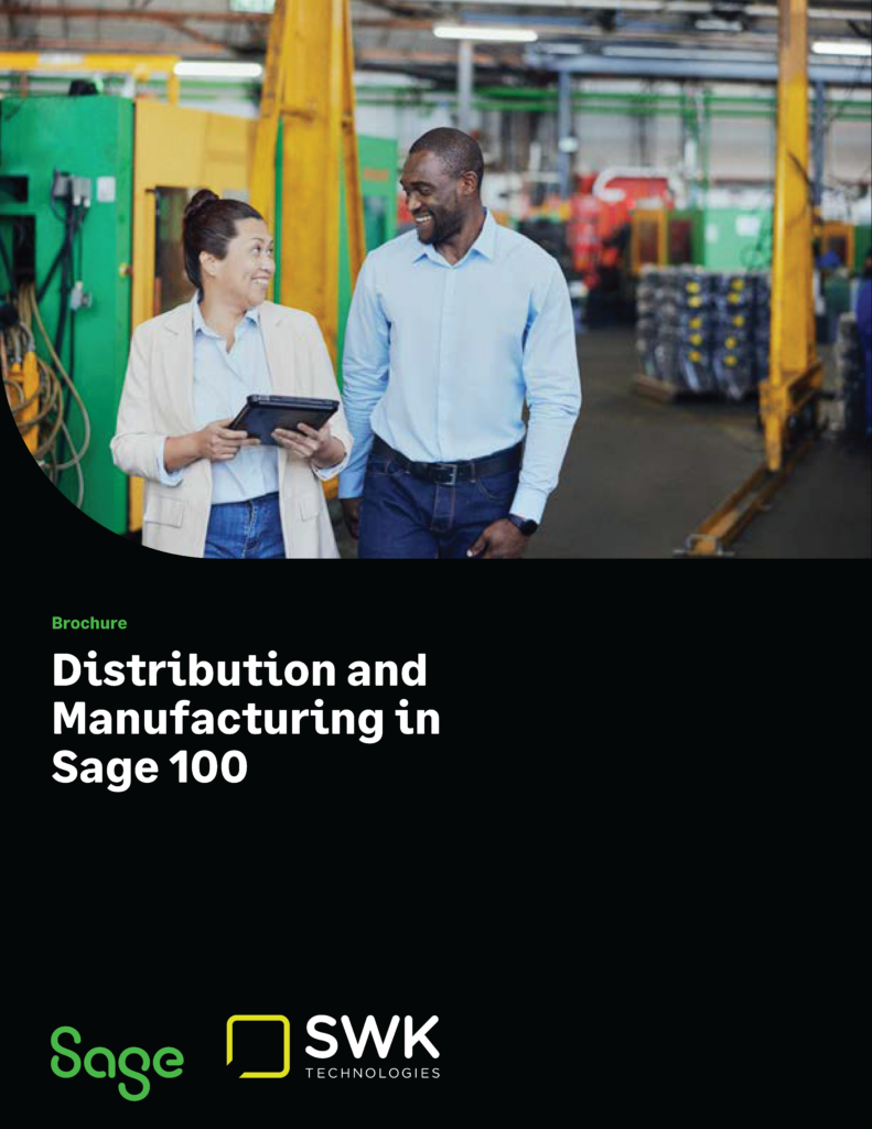 Distribution and manufacturing in Sage 100.