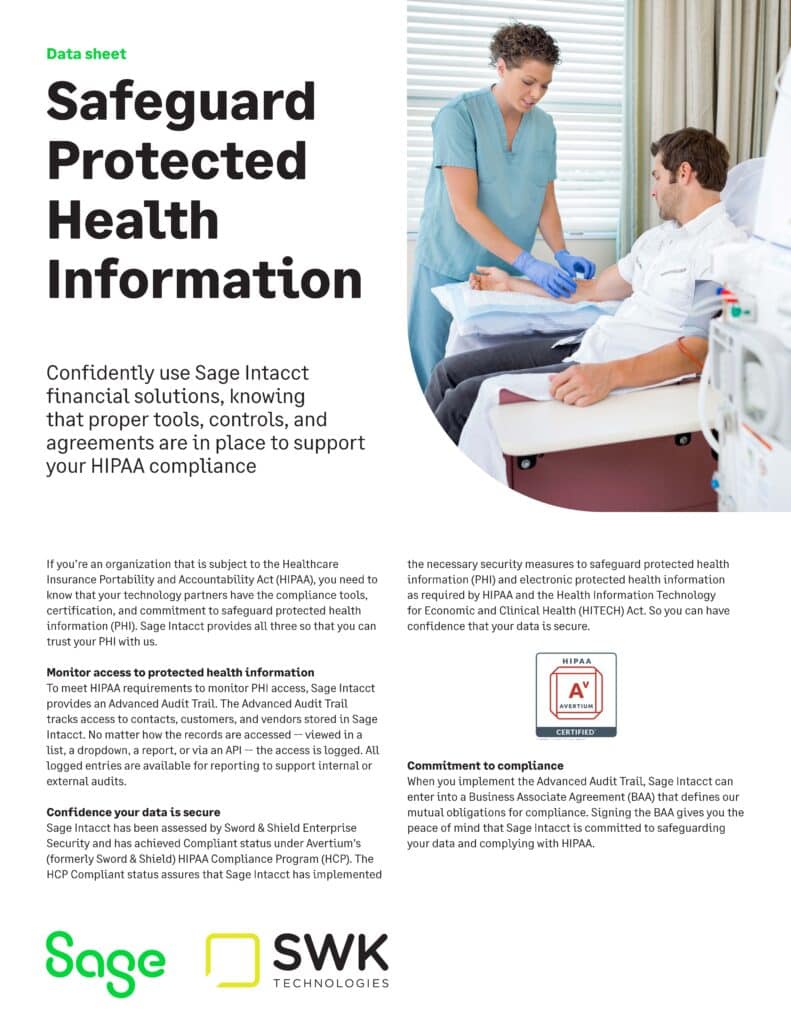 A flyer with the words ‘safeguard protected health information'.