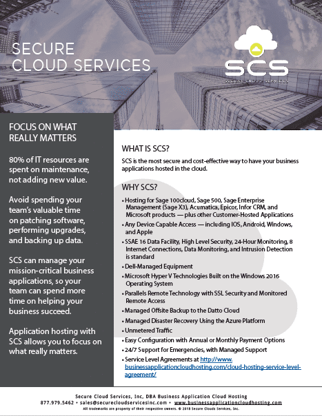 Secure cloud services flyer.