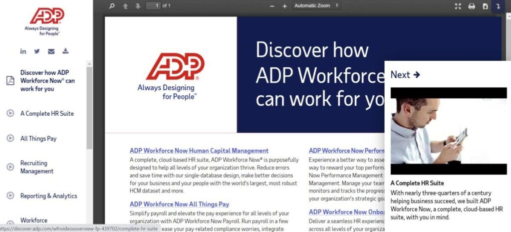 ADP workforce - screenshot thumbnail.