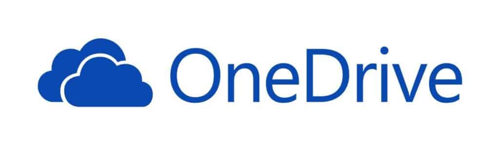 Onedrive logo on a white background.
