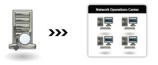 An icon for a network operation center.