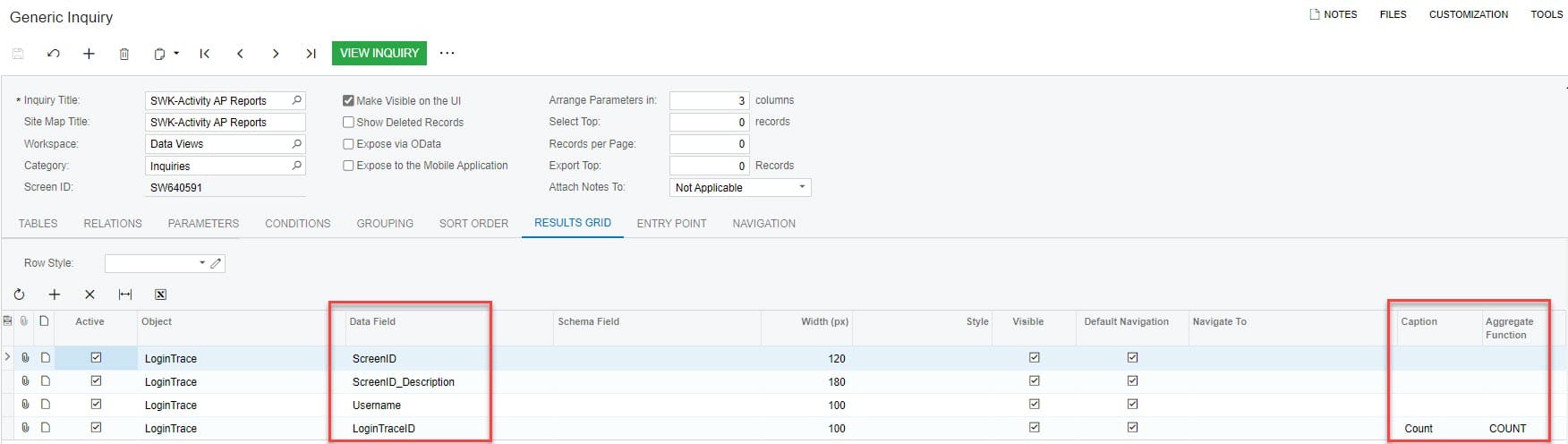 Acumatica AP Report Usage