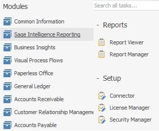 A screenshot of the business intelligence reporting module.