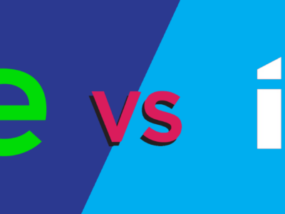 Sage vs inform logo on a blue background.