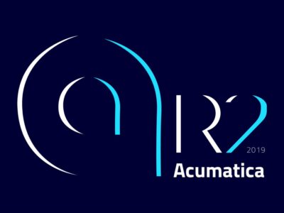 The logo for Acumatica on a dark blue background.