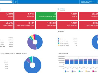 A screen shot of a business dashboard.