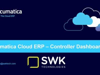 Acumatica the Cloud ERP controller dashboard.