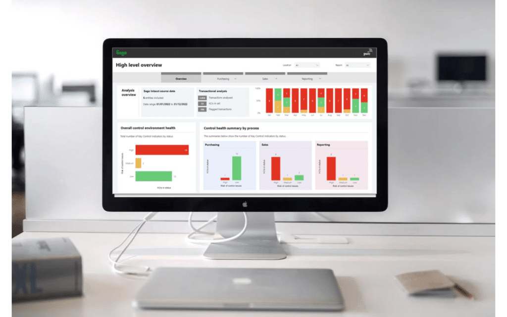 Computer screen showing a dashboard from Sage Intacct 2023 Release 4