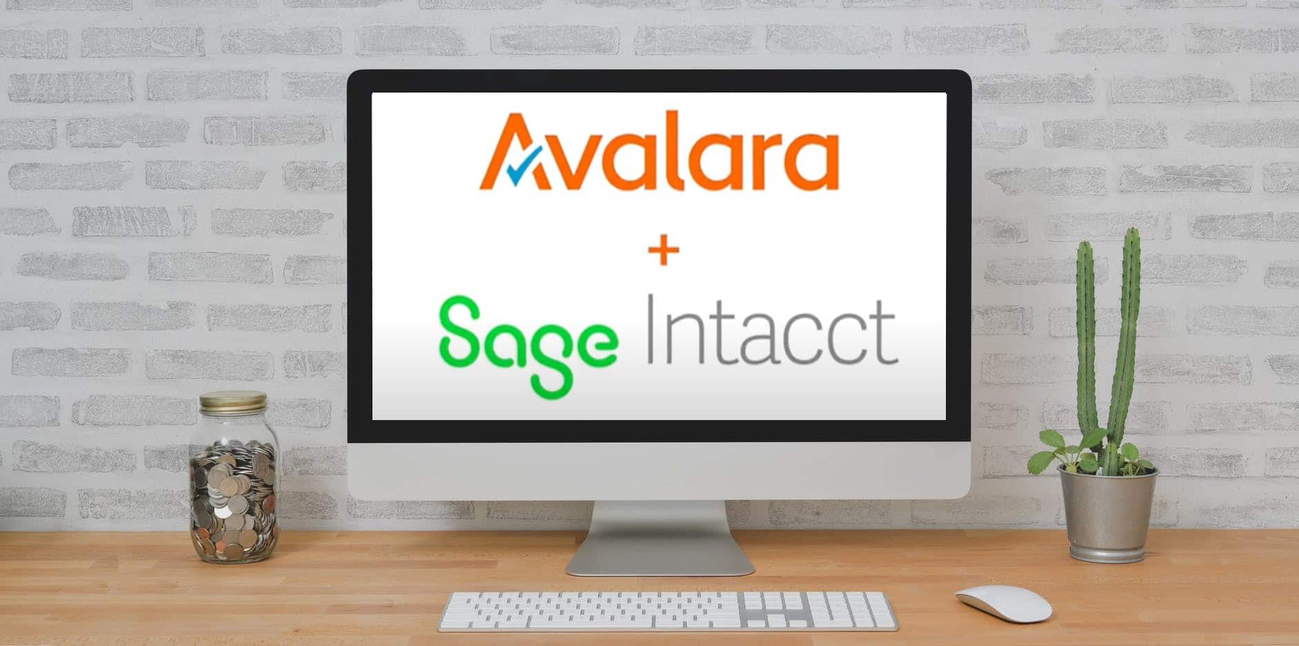 sage-intacct-avalara-sales-tax-automation-accounting-software-integration image on laptop background