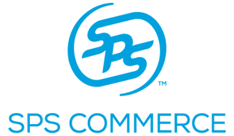 Sps commerce logo on a blue background.
