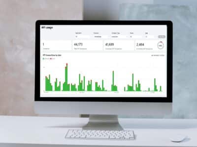 A computer showing Sage Intacct 2024 R1 with the API usage dashboard