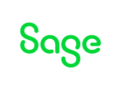 The Sage logo in green text on a white background for Sage 100, Sage Intacct, etc.