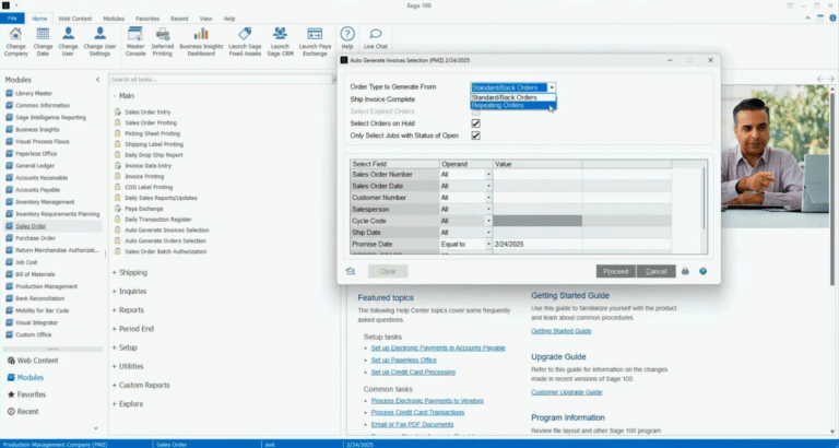 How to Use Auto Generate Invoices in Sage 100 | SWK Technologies